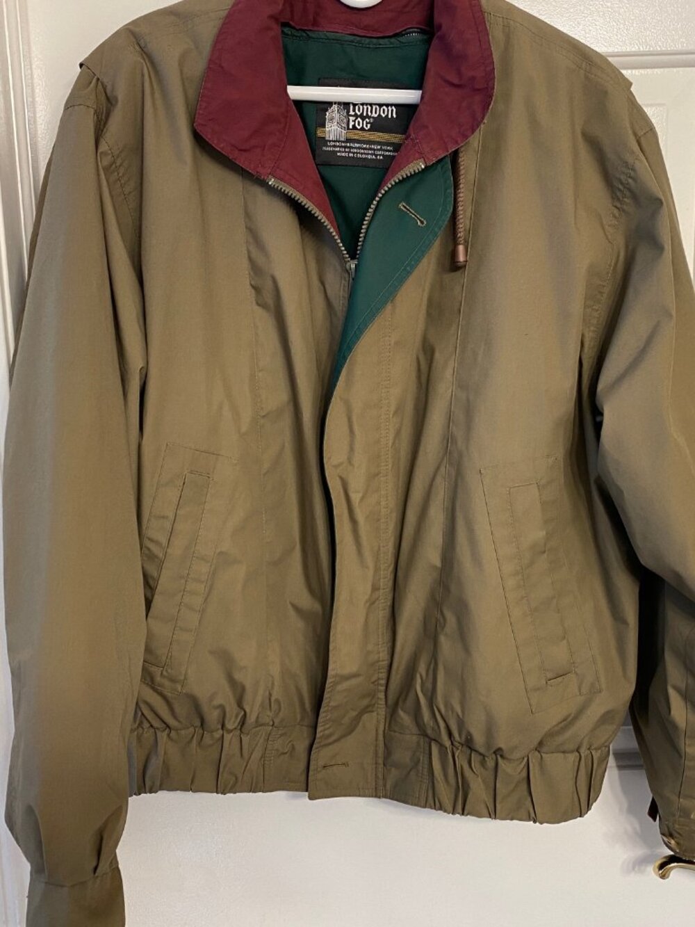 London Fog Maincoat Men’s L – Thinsulate Lined Khaki Jacket – Excellent